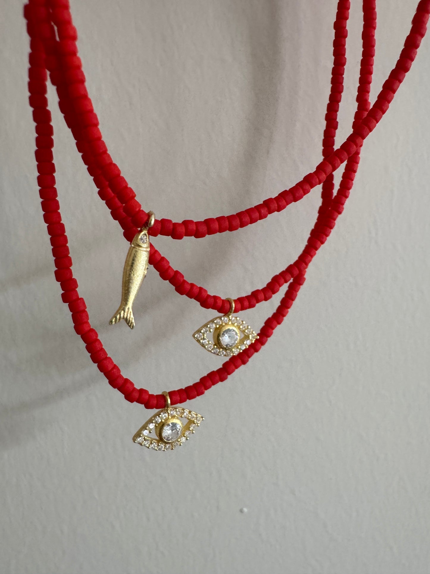 Red Natural Stone Necklace