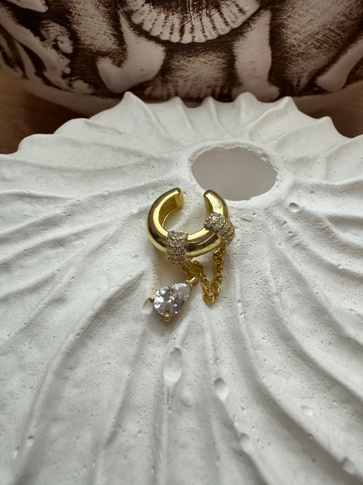 UCU DAMLA TAŞLI EAR CUFF