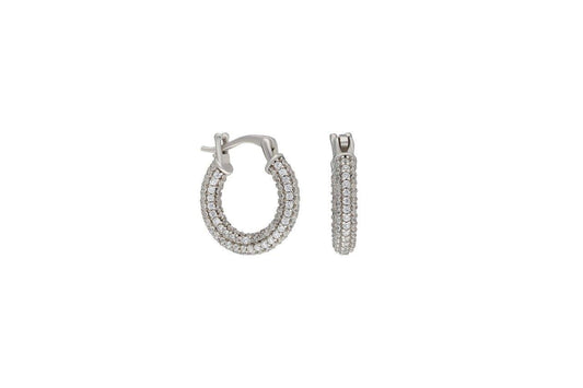 1cm Stone Hoop Earrings