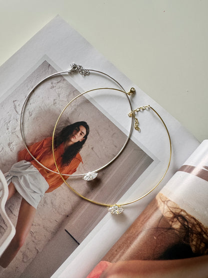 OVAL TAŞ CHOKER KOLYE