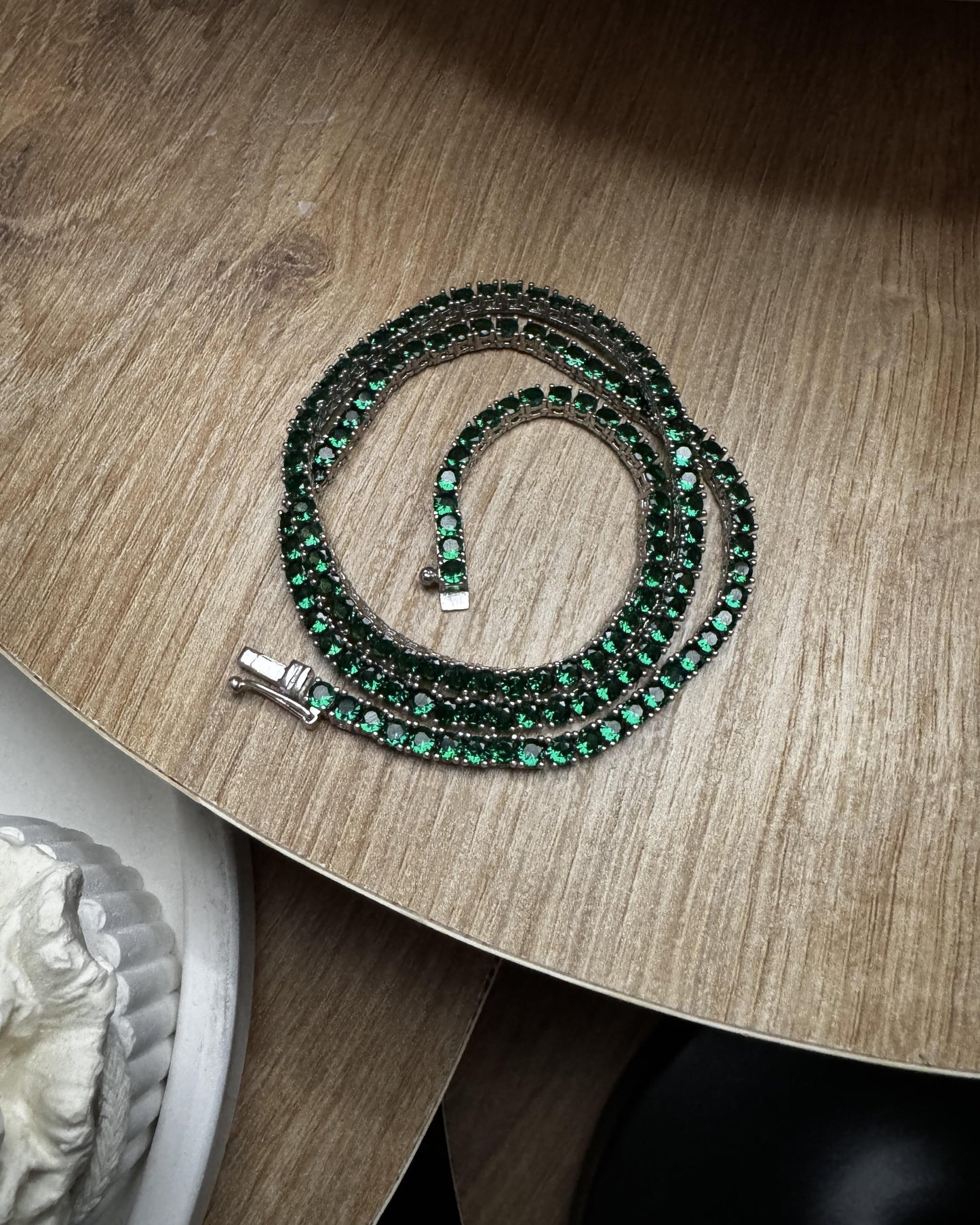 3mm Green Waterway Necklace