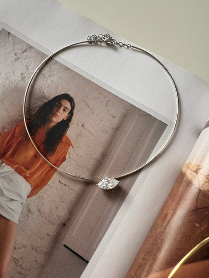 OVAL TAŞ CHOKER KOLYE