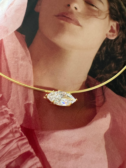 OVAL TAŞ CHOKER KOLYE