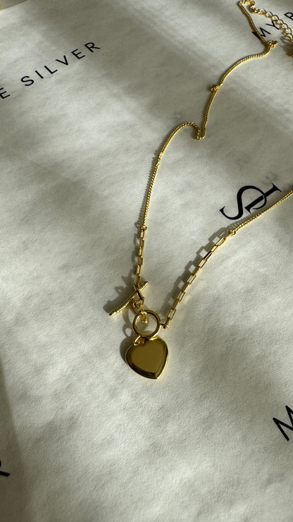 MİNİMAL ÇUBUK KALP KOLYE