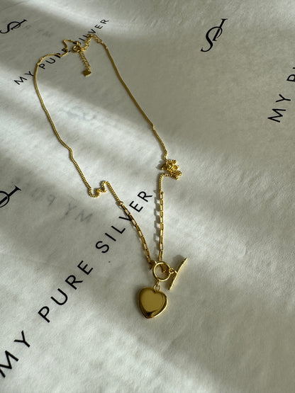 MİNİMAL ÇUBUK KALP KOLYE