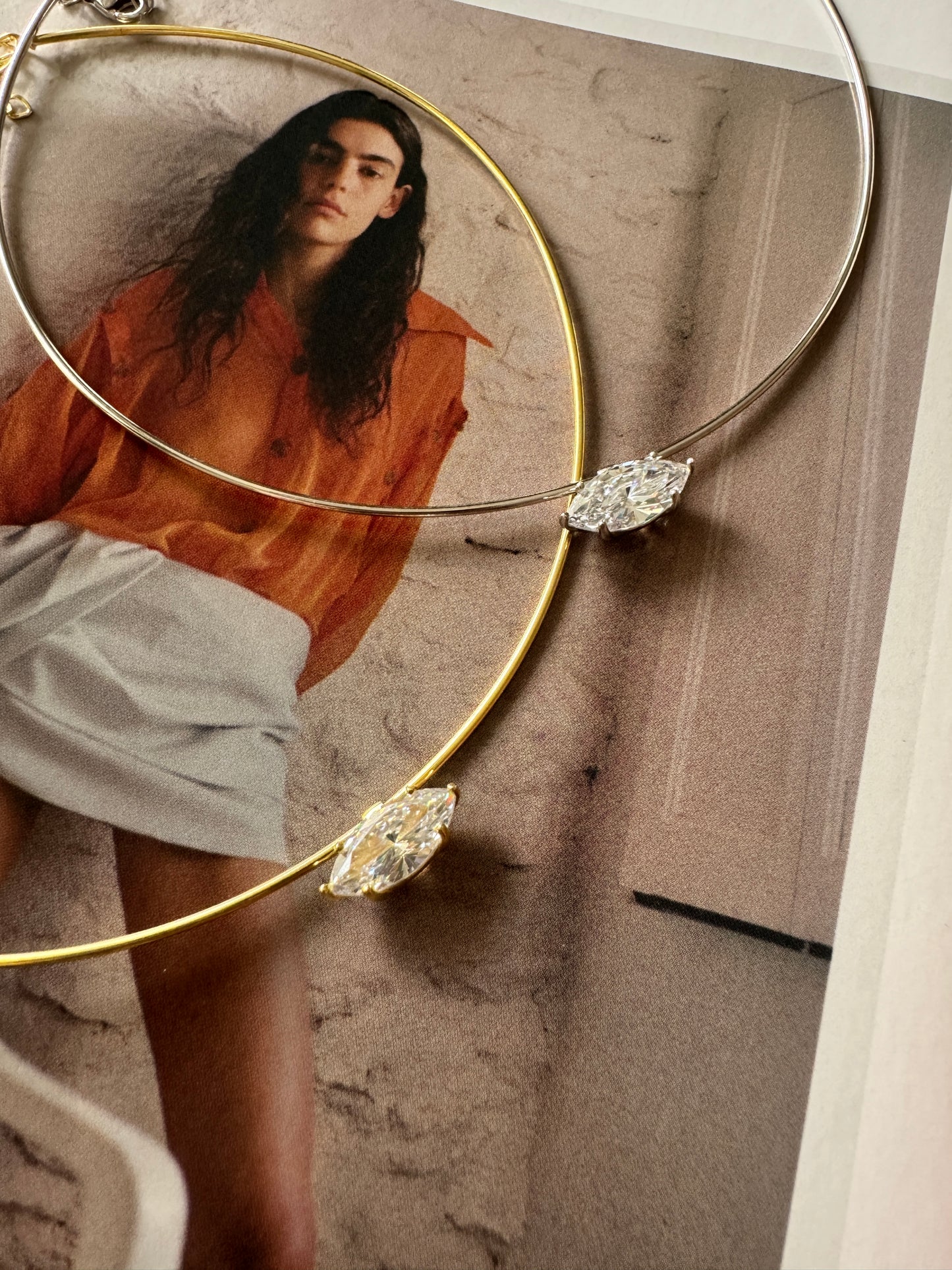 OVAL TAŞ CHOKER KOLYE