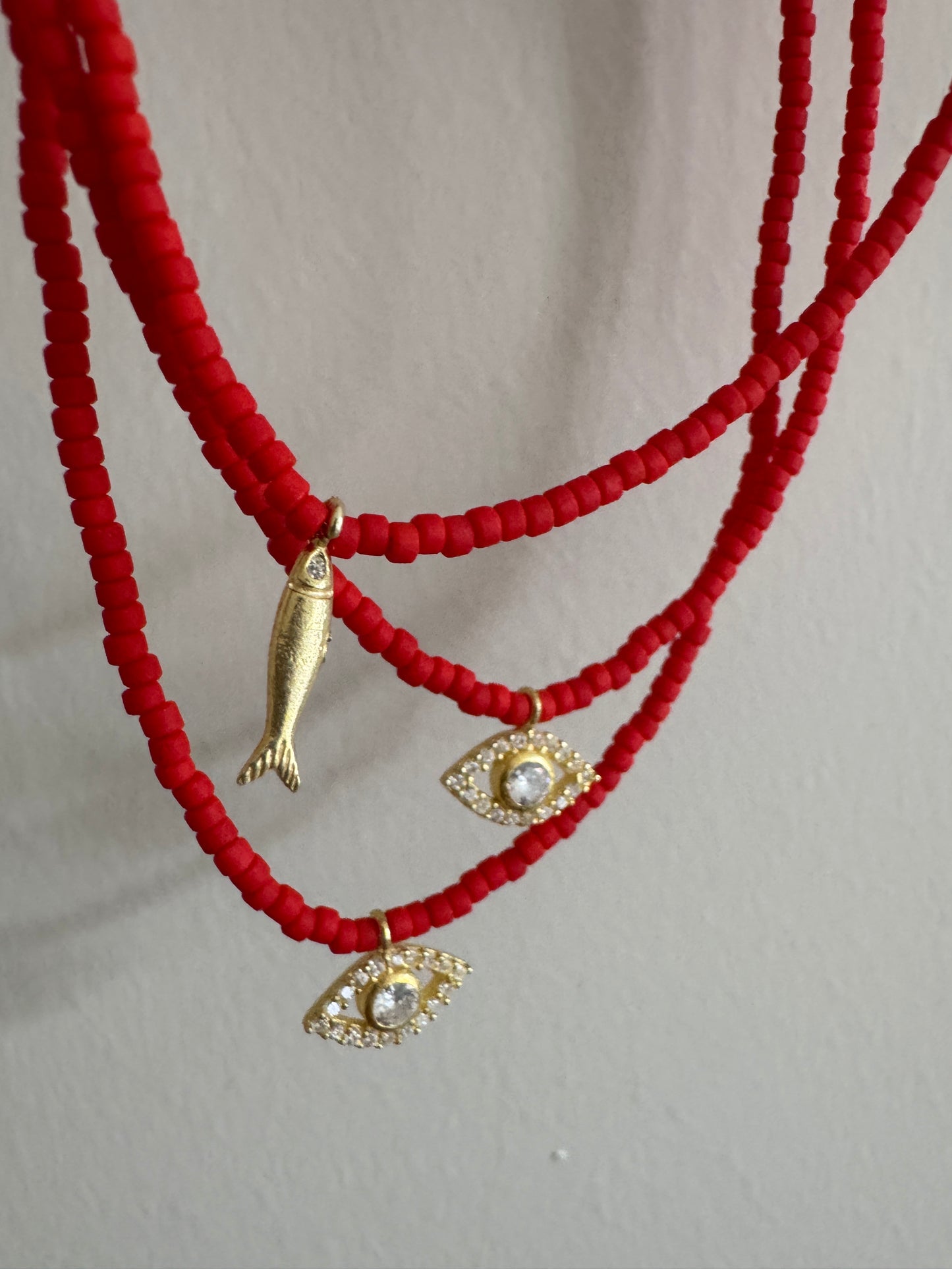 Red Natural Stone Necklace