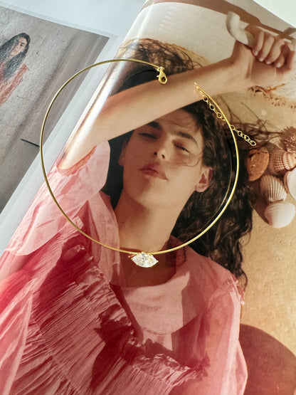 OVAL TAŞ CHOKER KOLYE