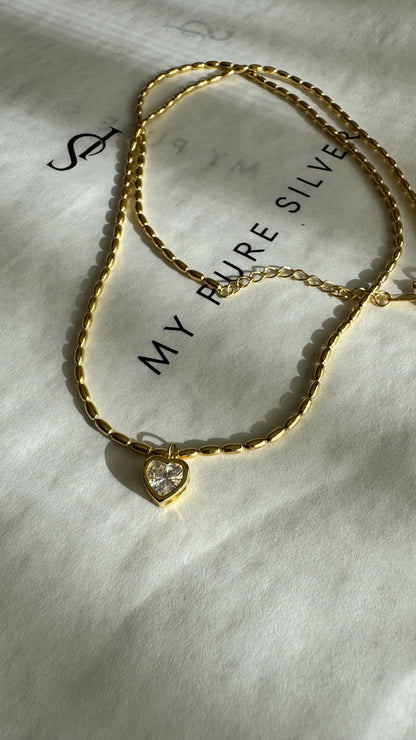 MİNİMAL  ÜÇ BOYUTLU KALP KOLYE