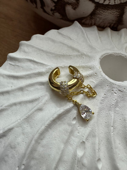 UCU DAMLA TAŞLI EAR CUFF