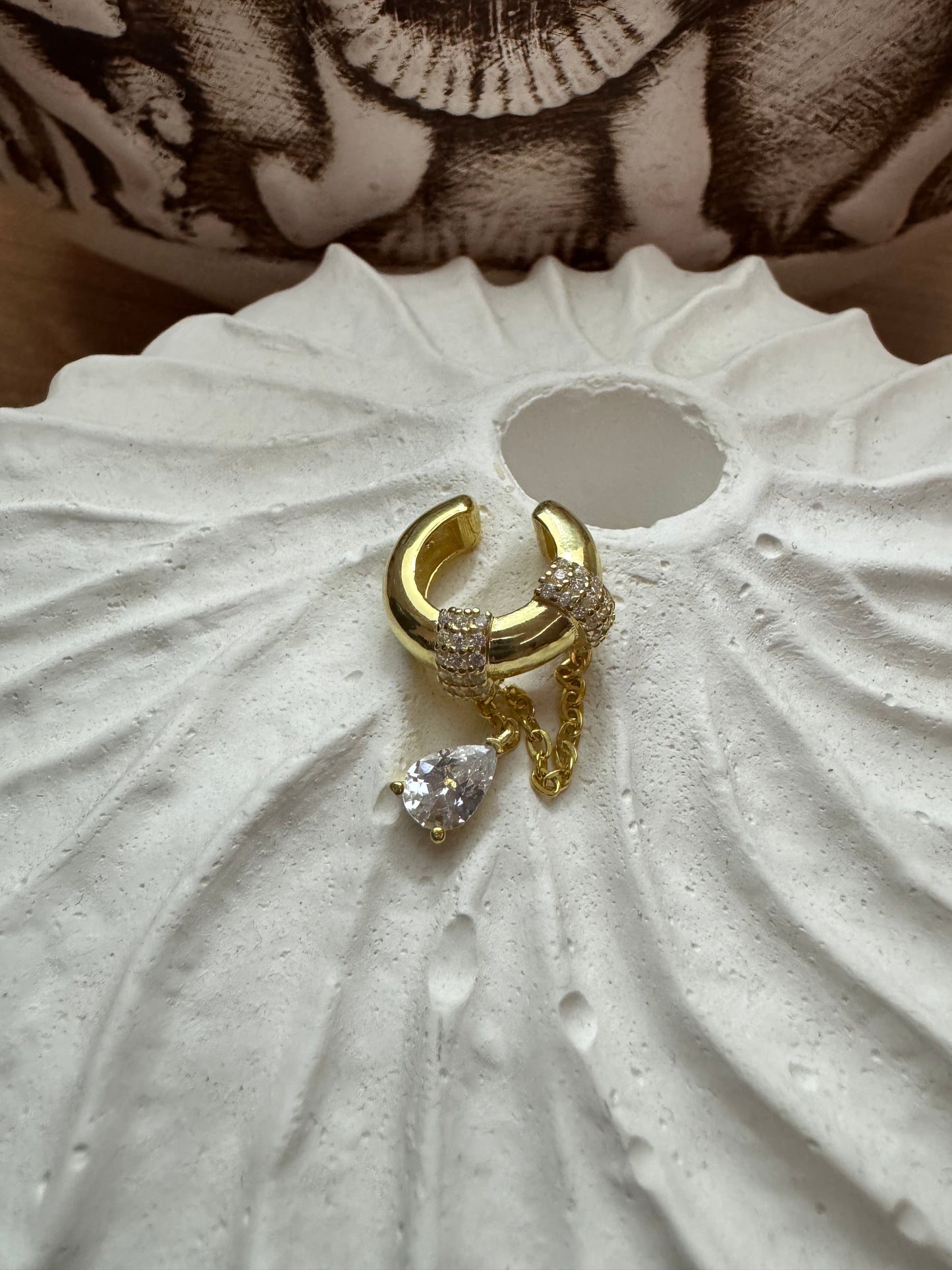 UCU DAMLA TAŞLI EAR CUFF