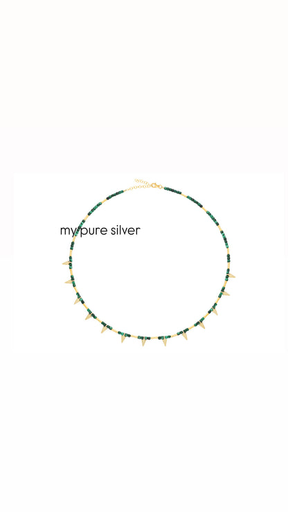 GREEN MELAHITE STONE NECKLACE