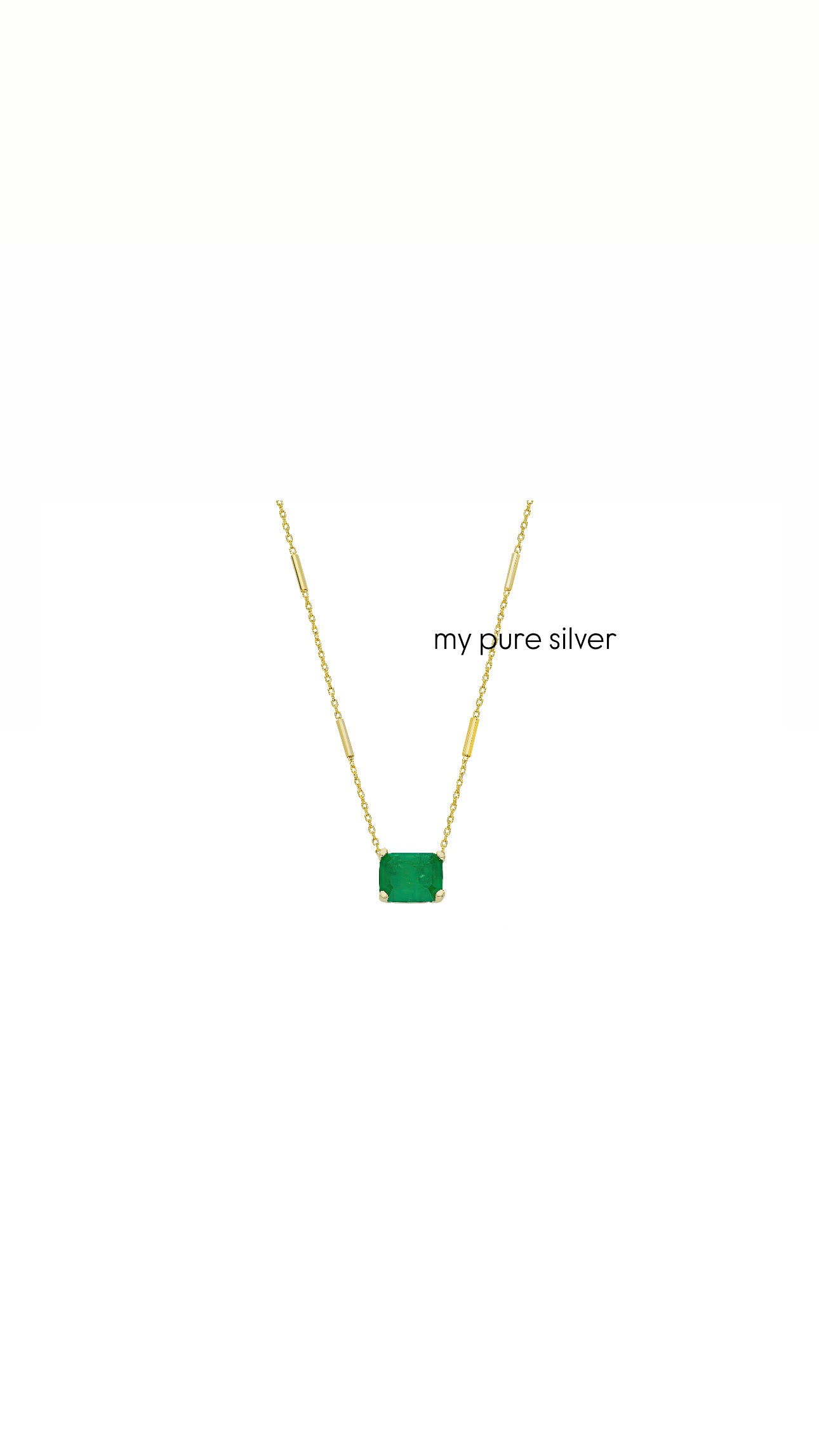 GREEN BAGUETTE STONE NECKLACE