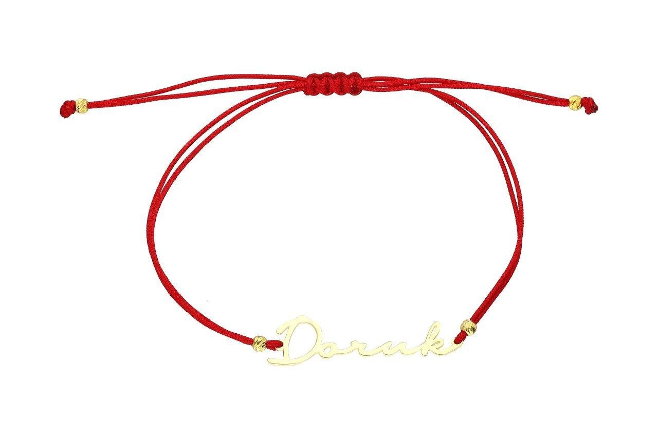 Red Silk Rope Name Bracelet