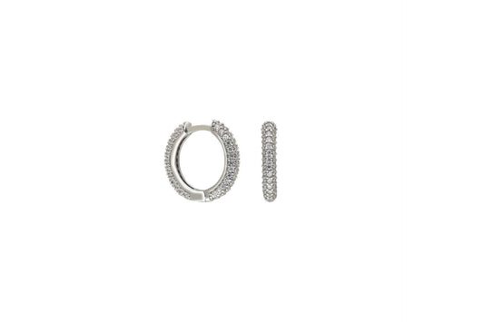 Small Size Stone Hoop Earrings