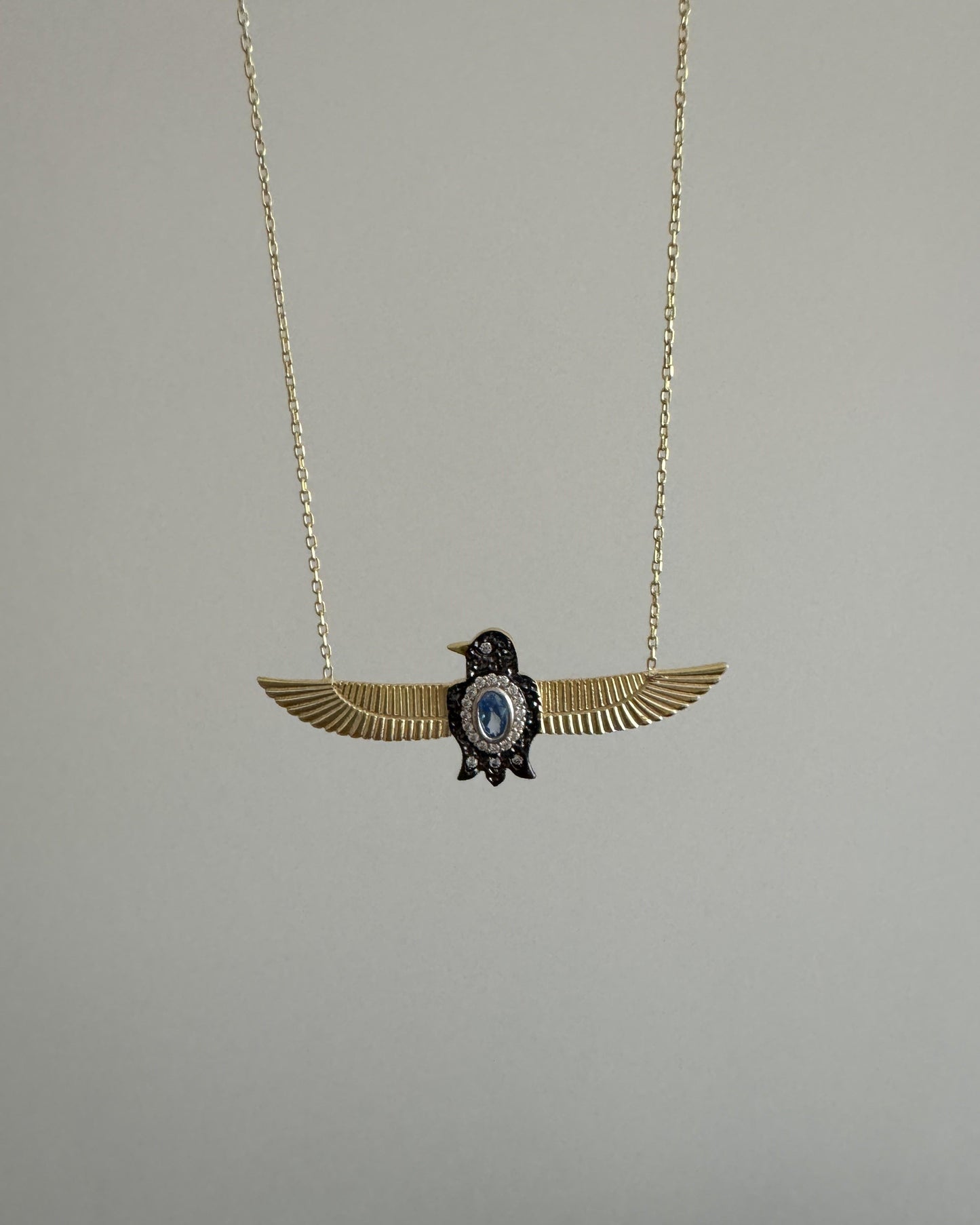 Blue Stone Bird Necklace