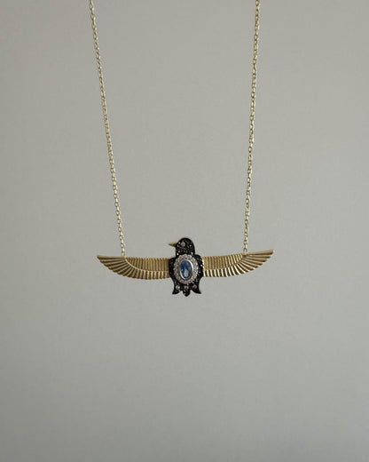 Blue Stone Bird Necklace