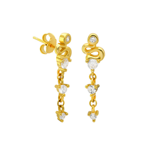 Mini Stone Snake Earring