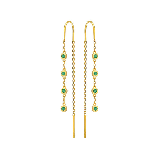 Minimal Green Stone Earrings