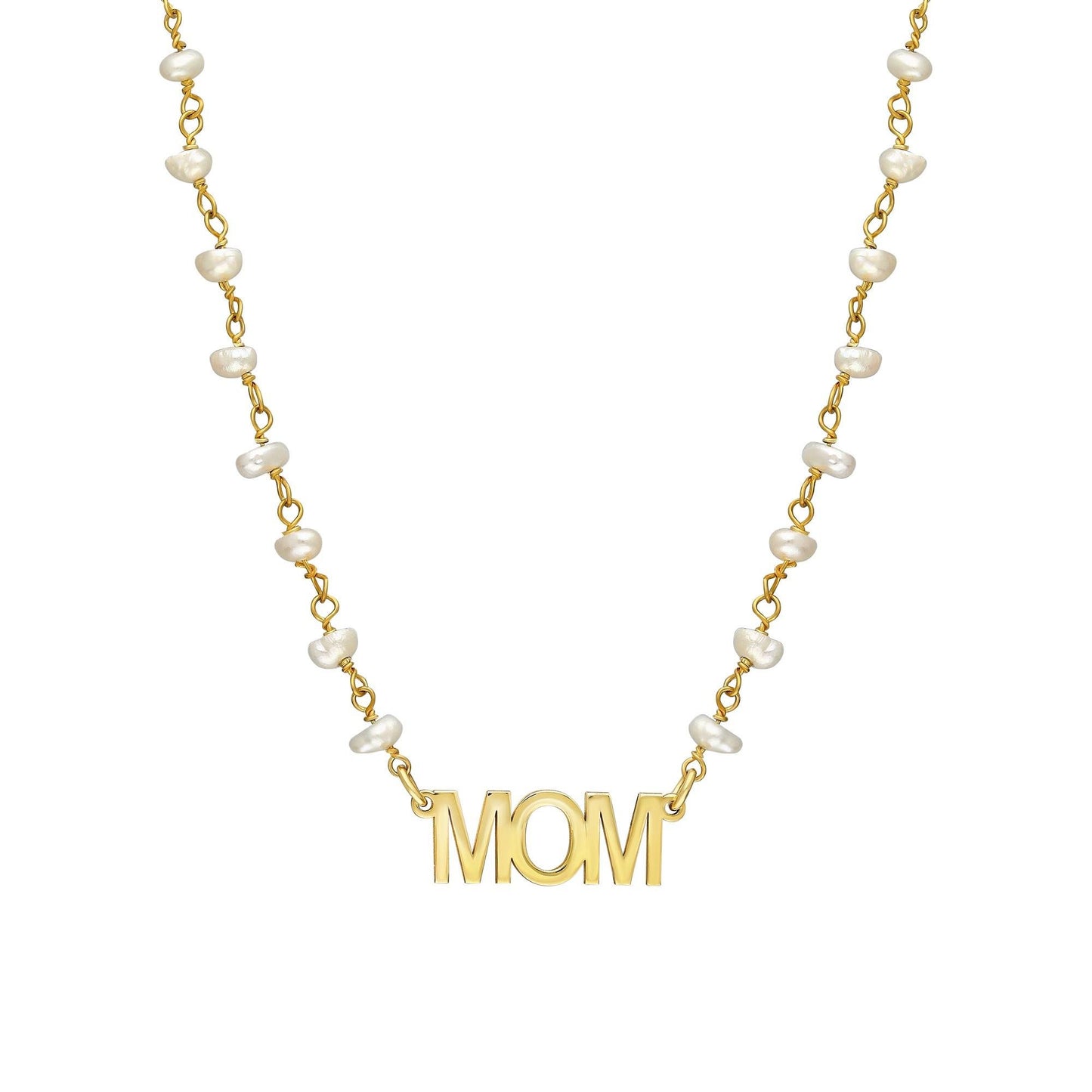 Mom Pearl Chain Necklace