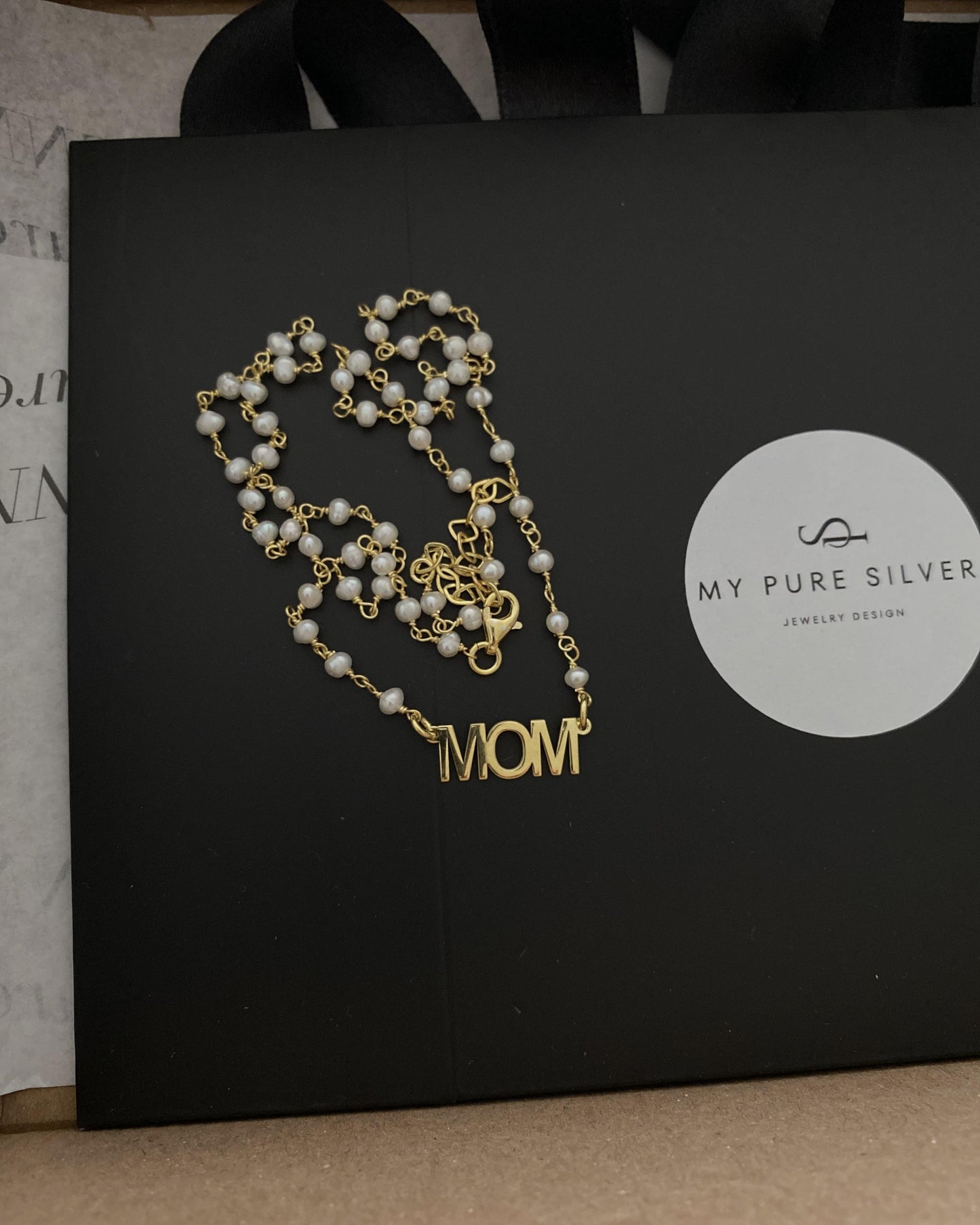 Mom Pearl Chain Necklace