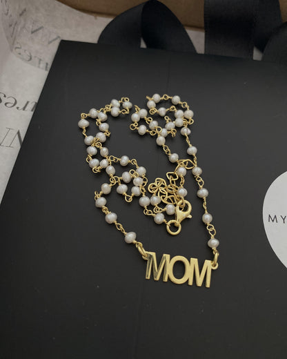 Mom Pearl Chain Necklace