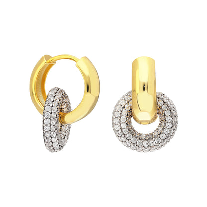 Stone End Hoop Earrings