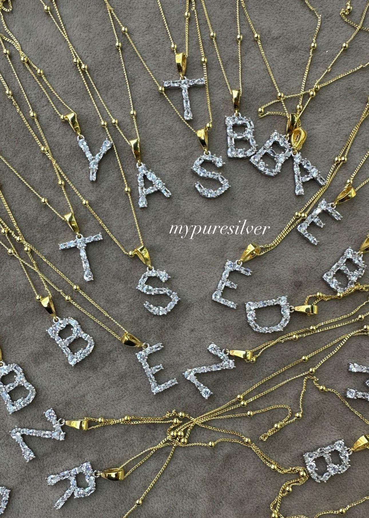 Ball Chain Letter Necklace