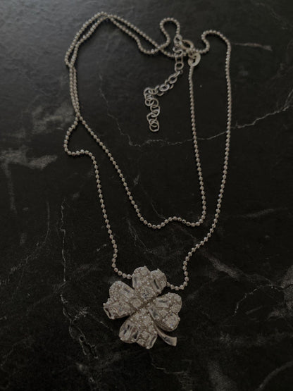 Ball Chain Cut Clover Necklace