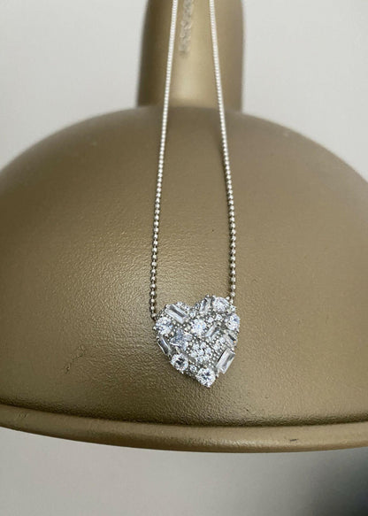 Cut Heart Necklace with Ball Chain